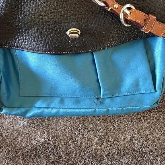 Coach Chelsea Turnlock Hobo Black Pebbled Leather Shoulder Bag Brown Strap Small - Picture 13 of 16